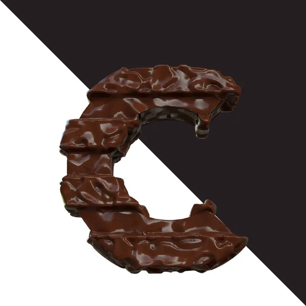 Symbols Made Chocolate Letter — Stockvektor