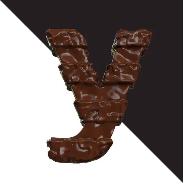 Symbols Made Chocolate Letter — Stockvektor