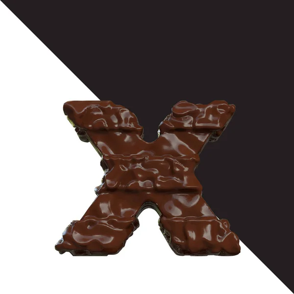 Symbols Made Chocolate Letter — Stok Vektör