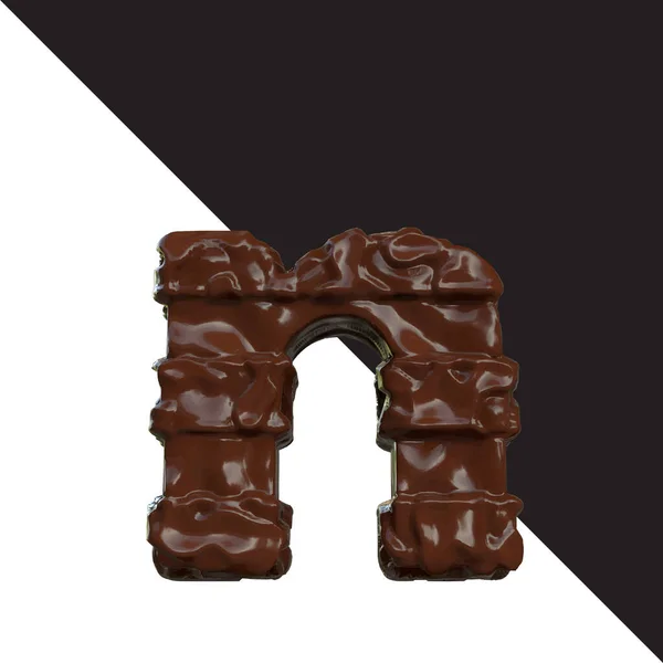 Symbols Made Chocolate Letter — Vetor de Stock