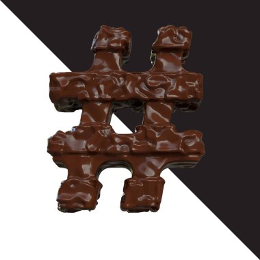 3d symbol made of chocolate