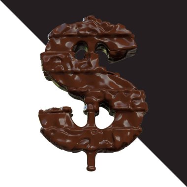 3d symbol made of chocolate