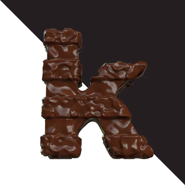 Symbols Made Chocolate Letter — Vettoriale Stock