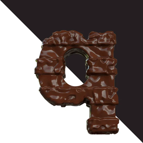 Symbols Made Chocolate Letter — Stockvector