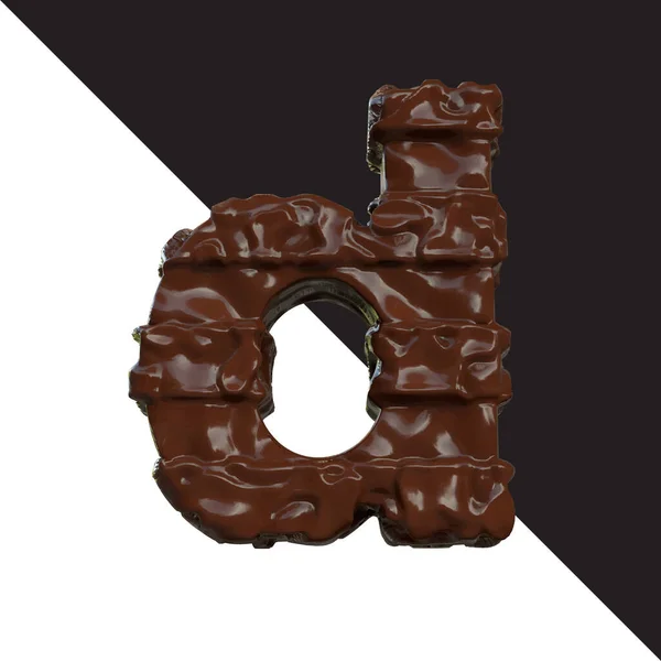 Symbols Made Chocolate Letter — Vetor de Stock