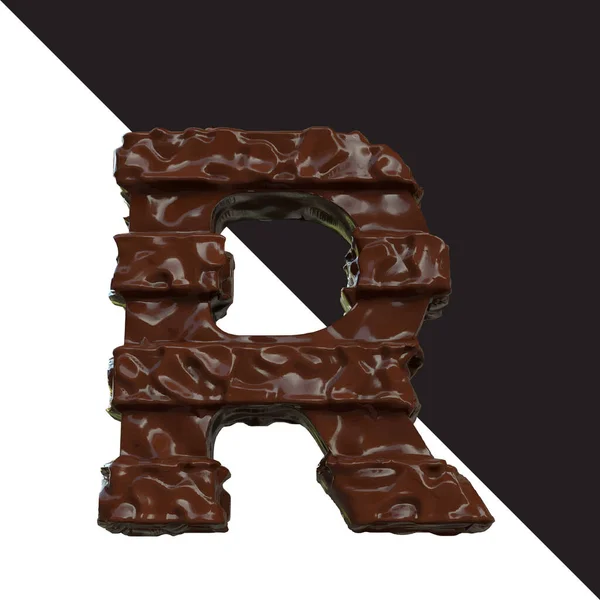 Symbols Made Chocolate Letter —  Vetores de Stock