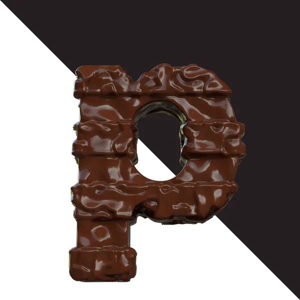 Symbols Made Chocolate Letter — Stockvector