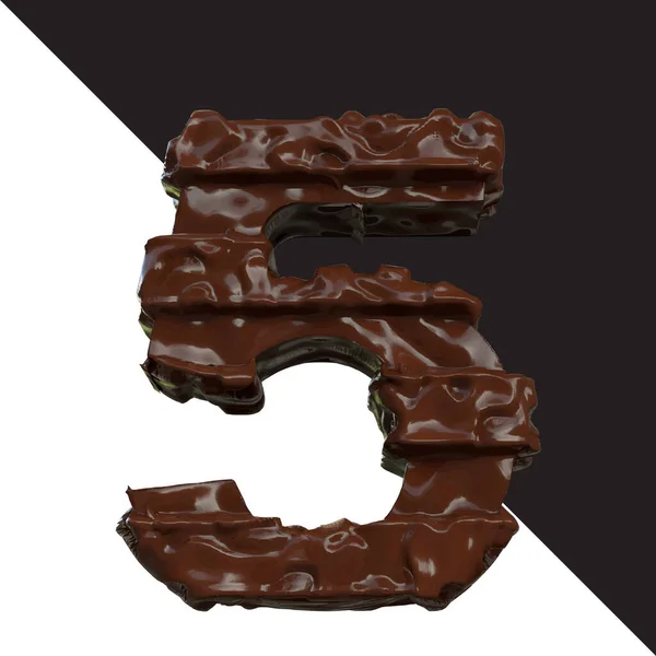 Symbols Made Chocolate Number — Wektor stockowy