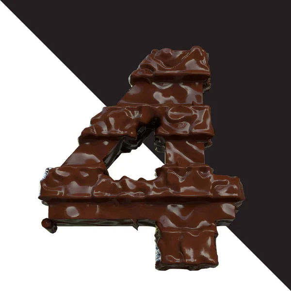 Symbols Made Chocolate Number — Stockvektor