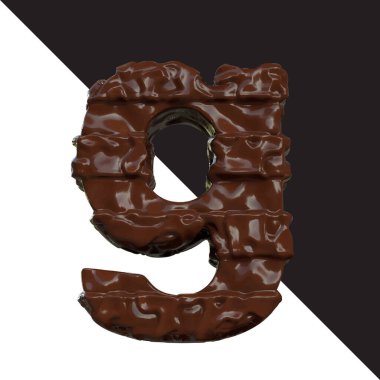 Symbols made of chocolate. 3d letter g