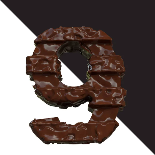 Symbols Made Chocolate Number — 스톡 벡터