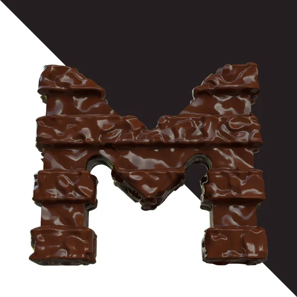 Symbols Made Chocolate Letter — 스톡 벡터