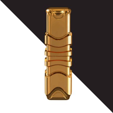 Gold symbol with gold belts. 3d number 1