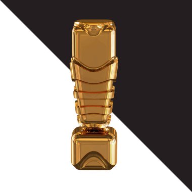 Gold 3d symbol with gold belts