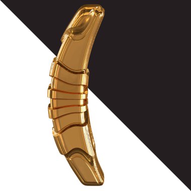 Gold 3d symbol with gold belts