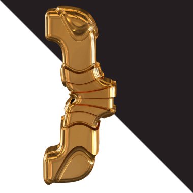 Gold 3d symbol with gold belts