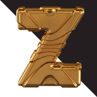 Gold symbol with gold belts. 3d letter z