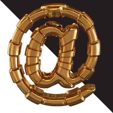 Gold 3d symbol with gold belts