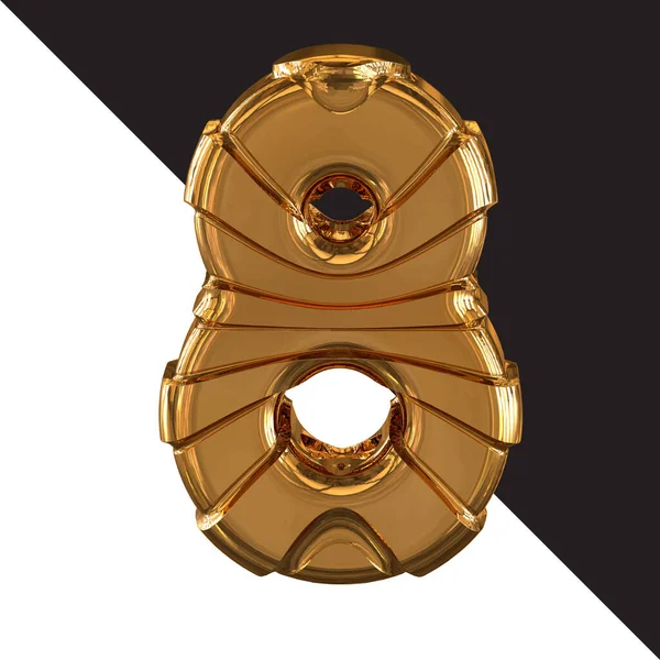 Золотой Символ Золотыми Поясами Номер — стоковый вектор