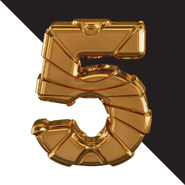 Gold Symbol Gold Belts Number — Wektor stockowy