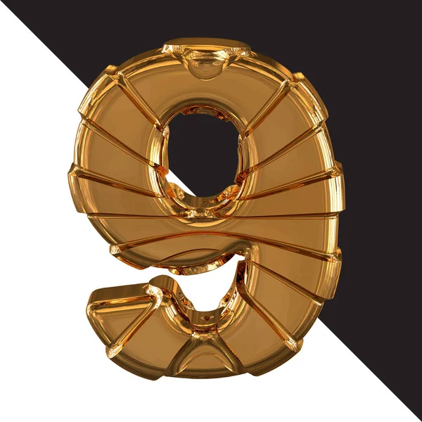 Gold Symbol Gold Belts Number — Stock vektor