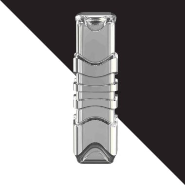 3d silver symbol with straps. number 1