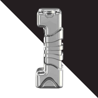 3d silver symbol with straps