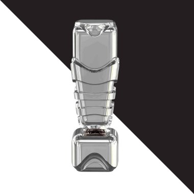 3d silver symbol with straps