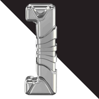 3d silver symbol with straps