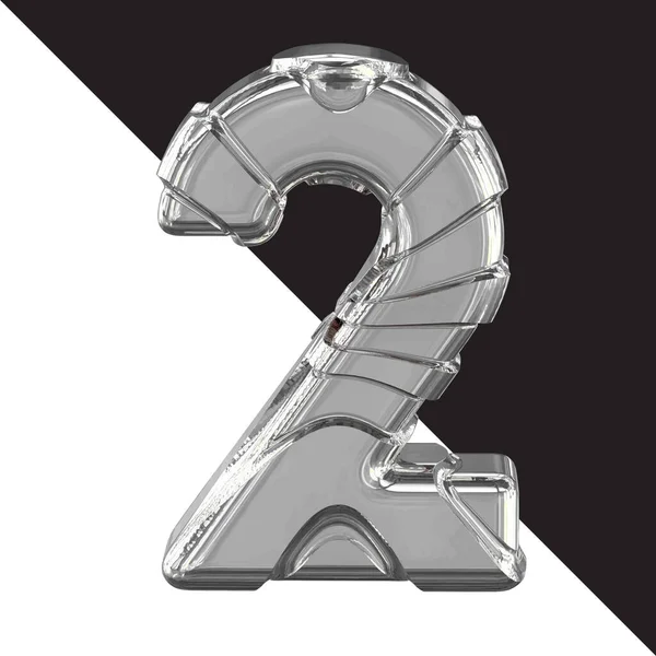 Срібний Символ Ремінцями Номер — стоковий вектор