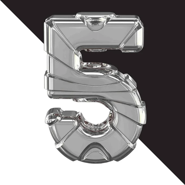 Срібний Символ Ремінцями Номер Ятий — стоковий вектор