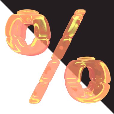 3d symbols made from frozen orange juice