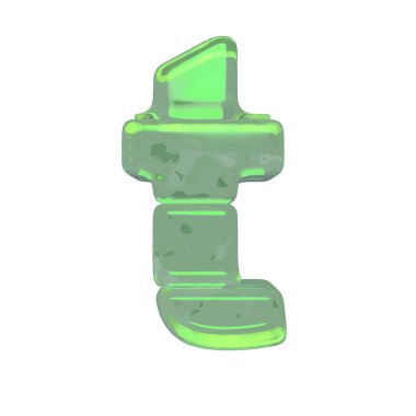 Ice 3d symbols made of ice. letter t