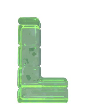 Ice 3d symbols made of ice. letter l