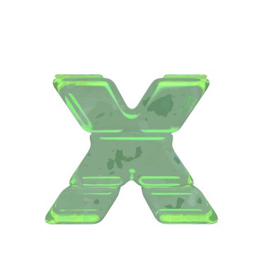 Ice 3d symbols made of ice. letter x