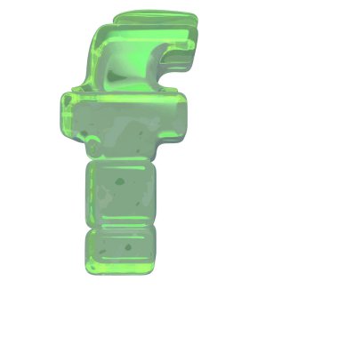 Ice 3d symbols made of ice. letter f