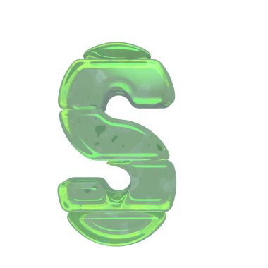 Ice 3d symbols made of ice. letter s