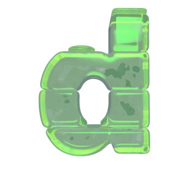 Ice 3d symbols made of ice. letter d