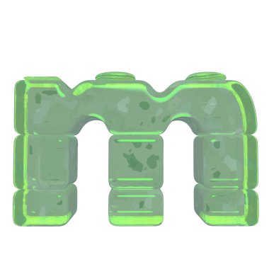 Ice 3d symbols made of ice. letter m