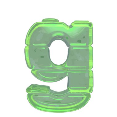 Ice 3d symbols made of ice. letter g