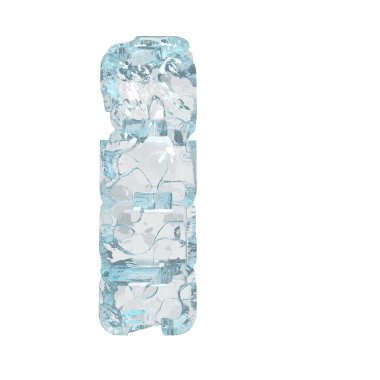 3d symbol made of ice. letter l