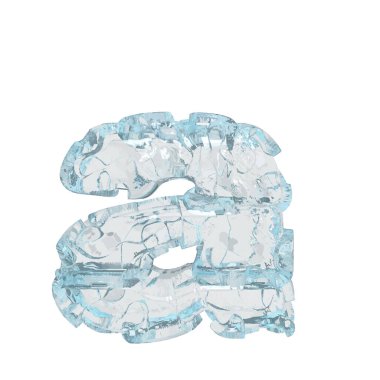 3d symbol made of ice. letter a