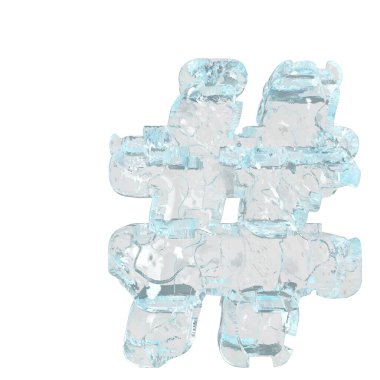 3d symbol made of ice