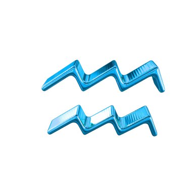 3d zodiac sign in blue