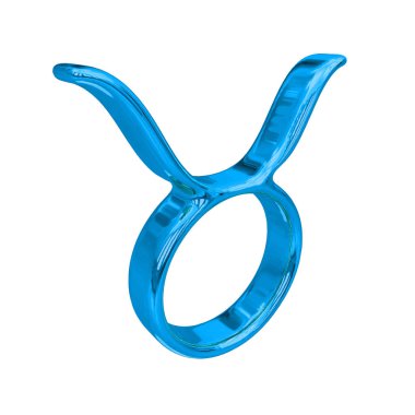 3d zodiac sign in blue
