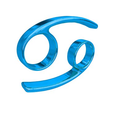 3d zodiac sign in blue