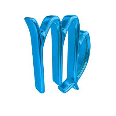 3d zodiac sign in blue