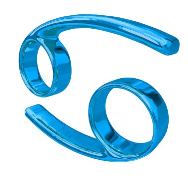 3d zodiac sign in blue