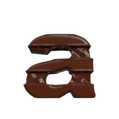 3D symbol made of chocolate. letter a