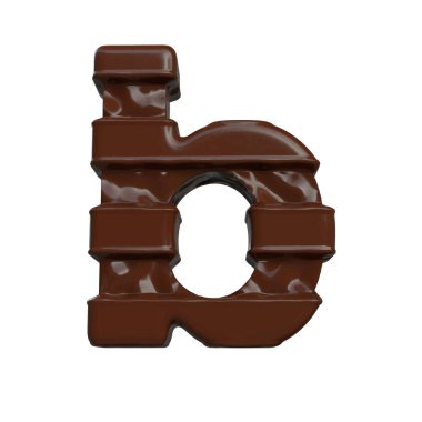 3D symbol made of chocolate. letter b